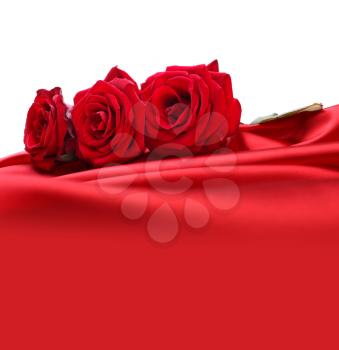 roses on red silk