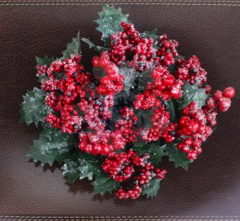 Christmas wreath with berries 