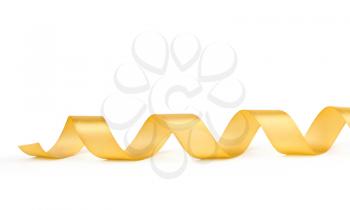gold silk ribbon on white