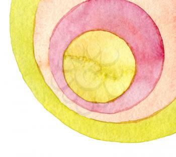 Abstract circle watercolor painted background