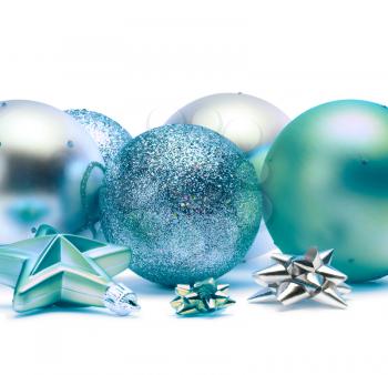 turquoise and silver Christmas balls