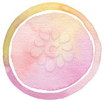 Abstract acrylic and watercolor circle painted background. Texture paper. Isolated.