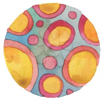 Abstract acrylic and watercolor circle painted background. Texture paper.