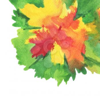 Acrylic and watercolor flower painted background.