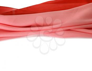 Red silk fabric background. Isolated.