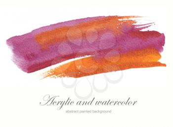 Abstract watercolor brush strokes painted background. Texture paper. Isolated.
