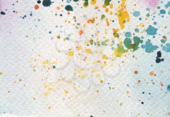 Abstract watercolor background with blots. Paper texture.