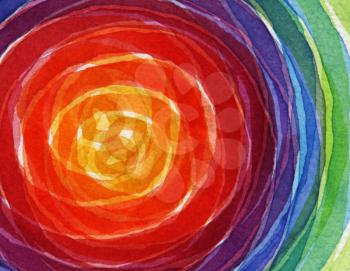 Abstract rainbow acrylic and watercolor circle painted background. Texture paper.