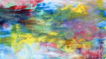 Abstract acrylic and watercolor brush strokes painted background.