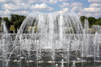 Fountain in park of the city of Moscow in Russia