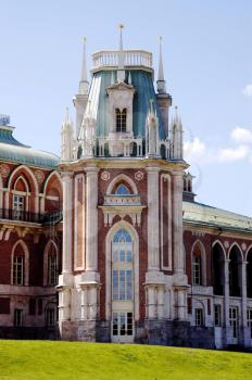 Palace of queen Ekaterina Second Great in Tsaritsino, Moscow in Russia