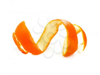 Peel of an orange isolated on white background 