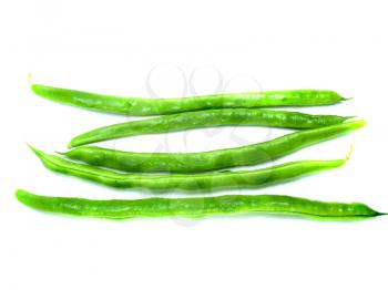 Green beans isolated on a white background. 
