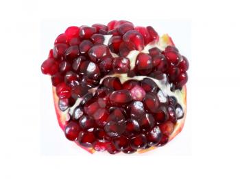 pomegranate and its part. Isolated on a white background. 