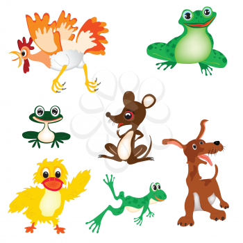 Royalty Free Clipart Image of a Set of Animals