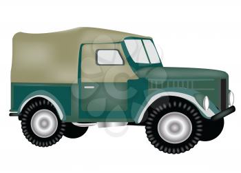 Royalty Free Clipart Image of a Military Jeep