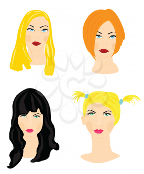 Royalty Free Clipart Image of Four Women