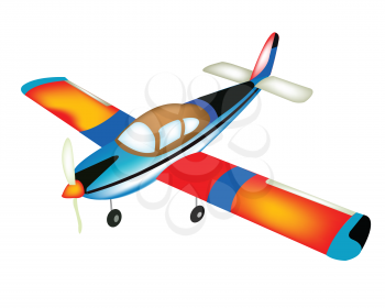 Royalty Free Clipart Image of a Small Colourful Plane