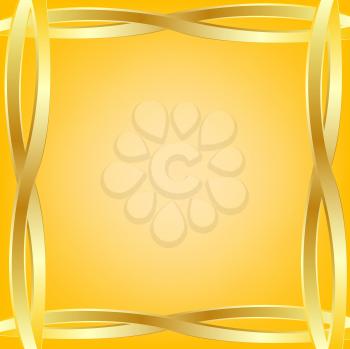 Royalty Free Clipart Image of a Yellow Background With Wavy Frame