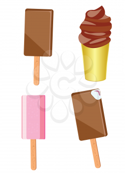 Royalty Free Clipart Image of Ice Cream Treats