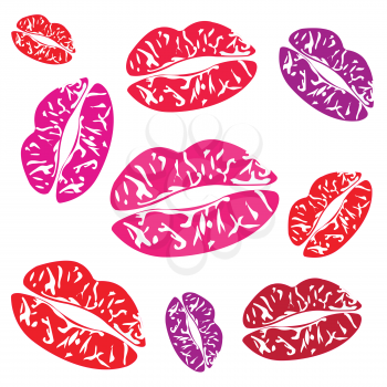 Royalty Free Clipart Image of Lipstick Smears