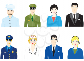 Royalty Free Clipart Image of Different Occupations