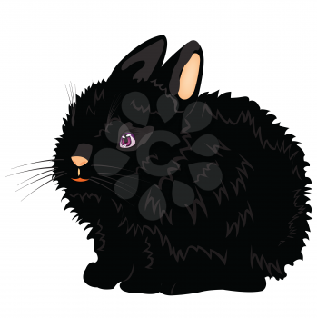 Royalty Free Clipart Image of a Black Rabbit