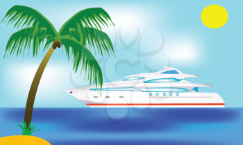 Royalty Free Clipart Image of a Luxury Liner