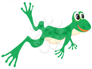 Royalty Free Clipart Image of a Cartoon Frog
