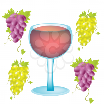 Royalty Free Clipart Image of a Goblet and Grapes