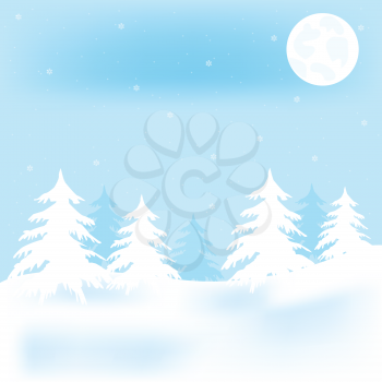 Royalty Free Clipart Image of Trees in Winter