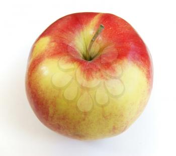 Ripe red apple on white background is insulated