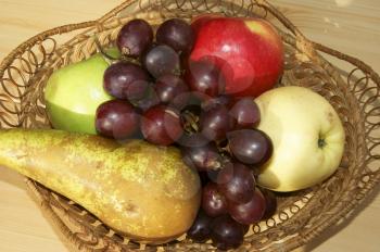 Fresh fruits on table from tree