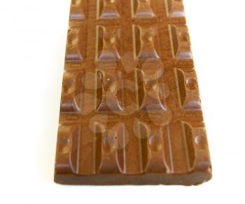 Bar of chocolate on white background is insulated