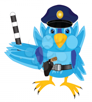 Illustration of the bird sparrow police