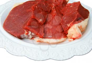 Royalty Free Photo of Raw Beef on a Plate