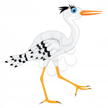 Illustration of the stork on white background is insulated