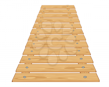 Wooden flooring from boards on white background insulated