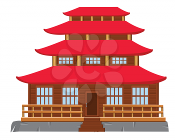 Japanese architecture on white background is insulated