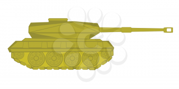 Illustration of a green military tank on a white background