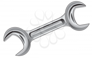 Vector illustration of the wrench on white background