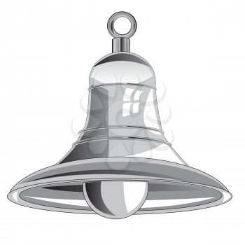 Bell from metal on white background is insulated