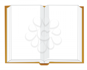 Openning book on white background is insulated