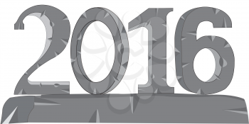 The Decorative numerals year 2015 from stone.Vector illustration