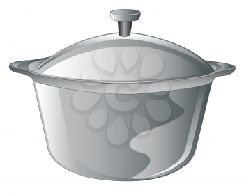 Saucepan for  prepareof meal on white background is insulated