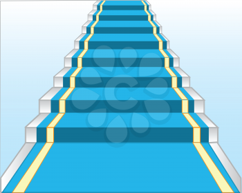 Paradnaya stairway with blue track.Vector illustration of the stairway