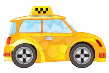 Car taxi for transportation passenger on white background