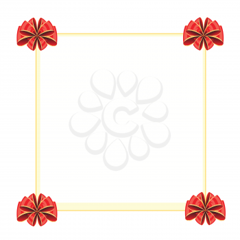 Clean sheet and red bow on white background