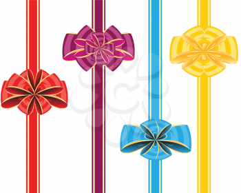 Colour bows with tape on white background is insulated