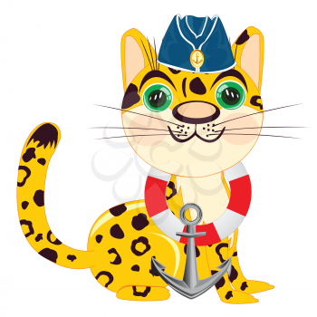 Leopard  white background is insulated.Vector illustration leopard